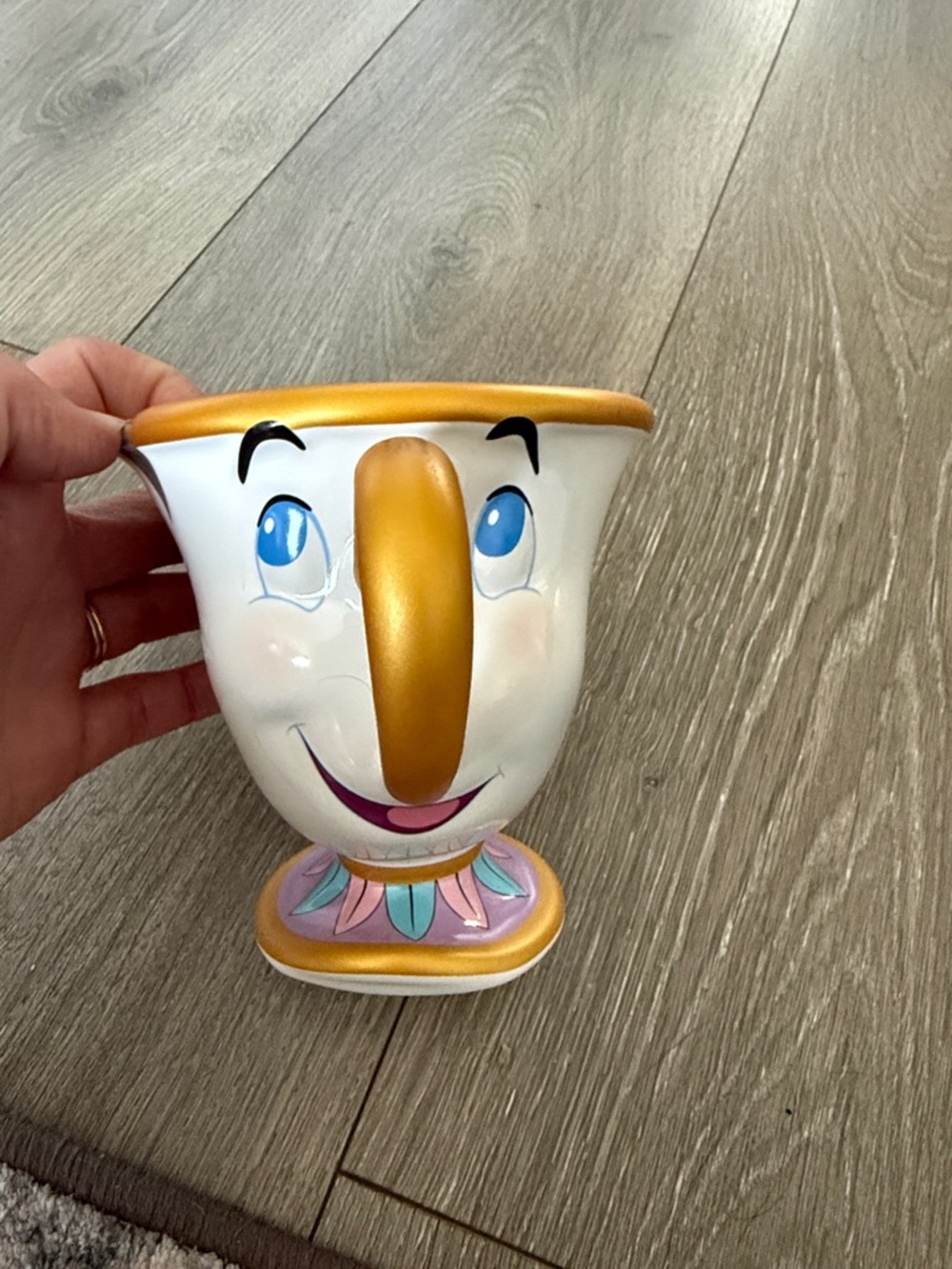 NWOT Disney Chip Character Ceramic Mug - White, Gold, Blue, Pink